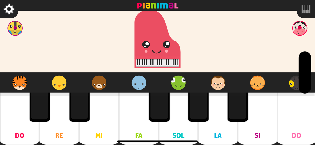 Pianimal Wild - A colorful piano keyboard for toddlers with musical notes and cute animal icons