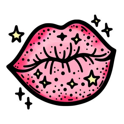 glittery lip