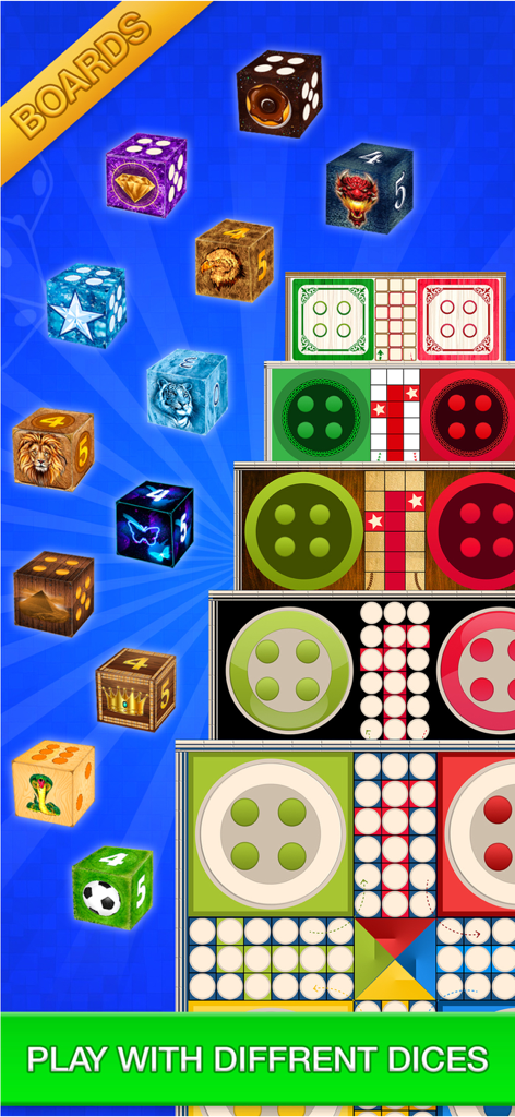 Classic Ludo Online - A variety of custom dice skins and themed boards available in Classic Ludo Online