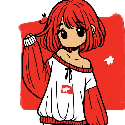 girl in baggy sweater hanging off her shoulder