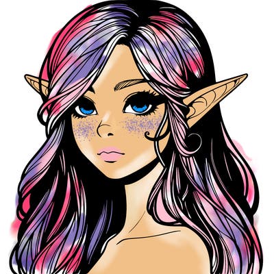 elf girl realistic dark fantasy