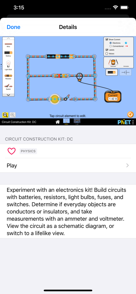 PhET Simulations - Simulazione interattiva di fisica di un kit di costruzione di circuiti CC con batterie e resistori