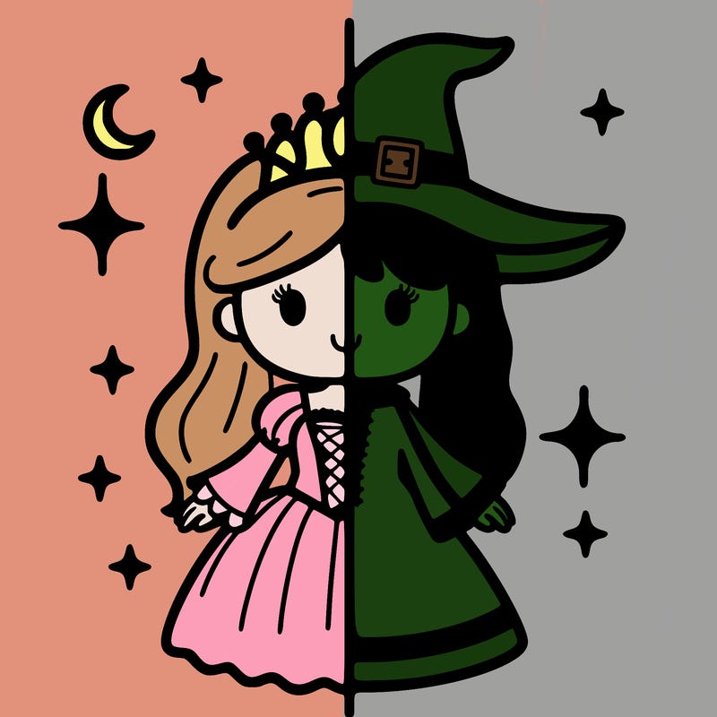 split princess and witch