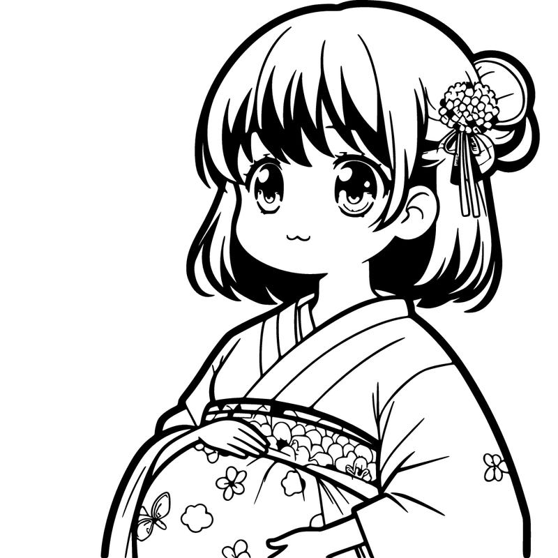 a anime girl who is pregnant