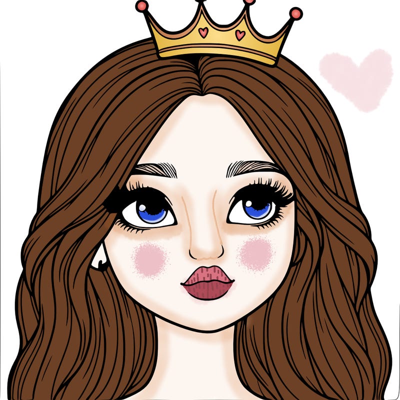 a realistic girl with a crown on