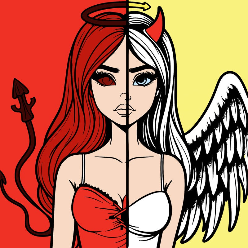 devil vs angel realistic girl