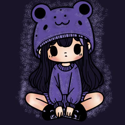 a girl wearing a frog hat and some frog socks