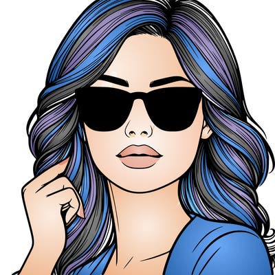 realistic woman with sunglasses