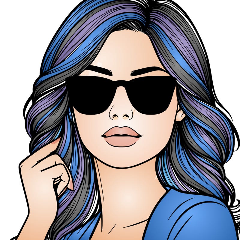 realistic woman with sunglasses