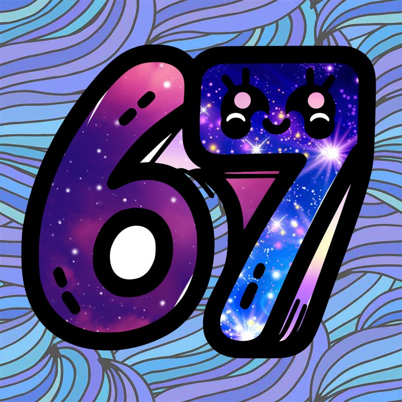 the numbers 67