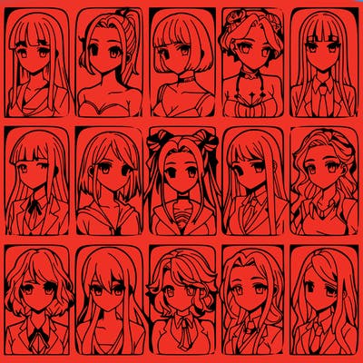 girls that look diffrent anime