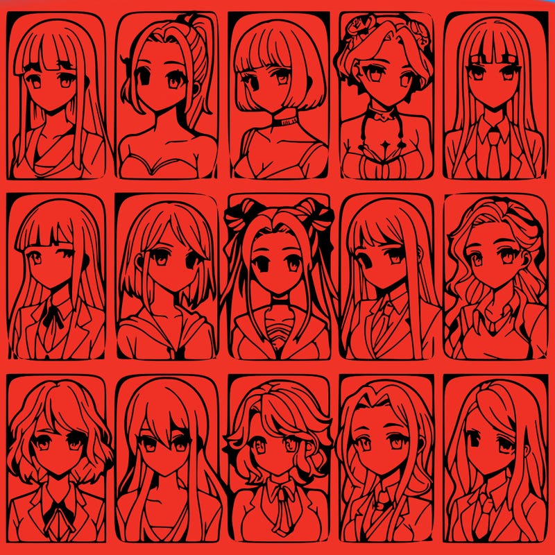 girls that look diffrent anime