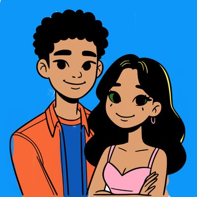 black woman and asian man couple