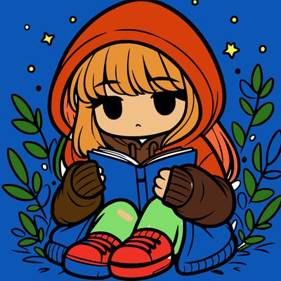 girl in oversized hoodie reading a book