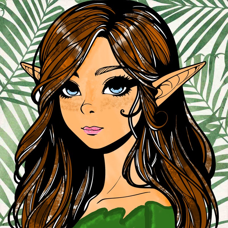 elf girl realistic dark fantasy