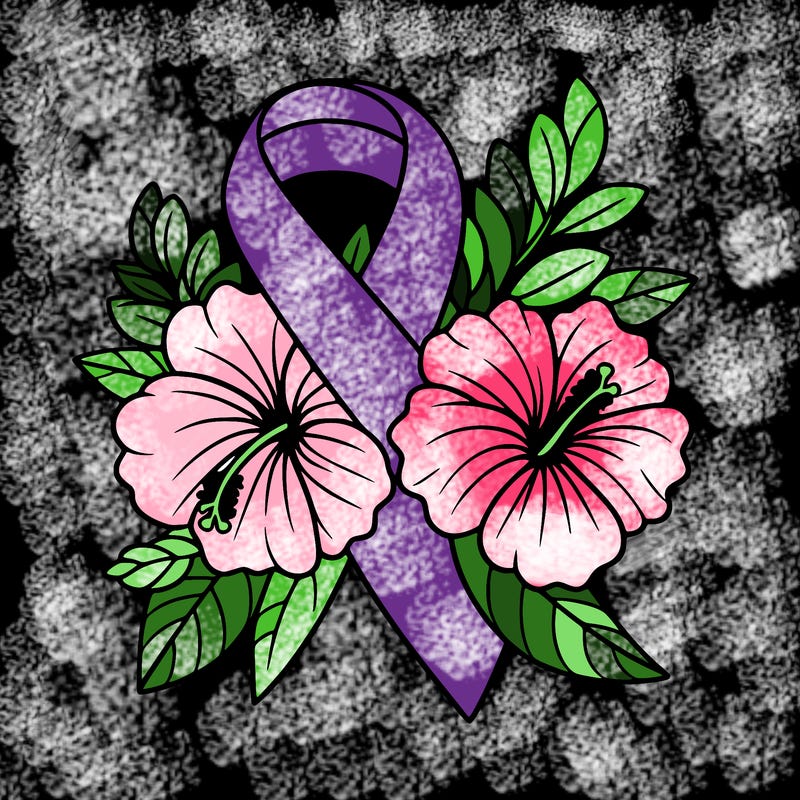 breast cancer awareness with hibiscus flowers