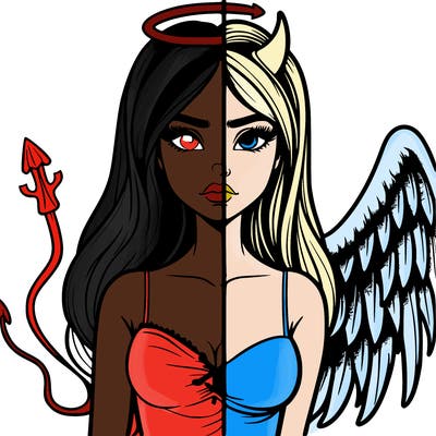 devil vs angel realistic girl