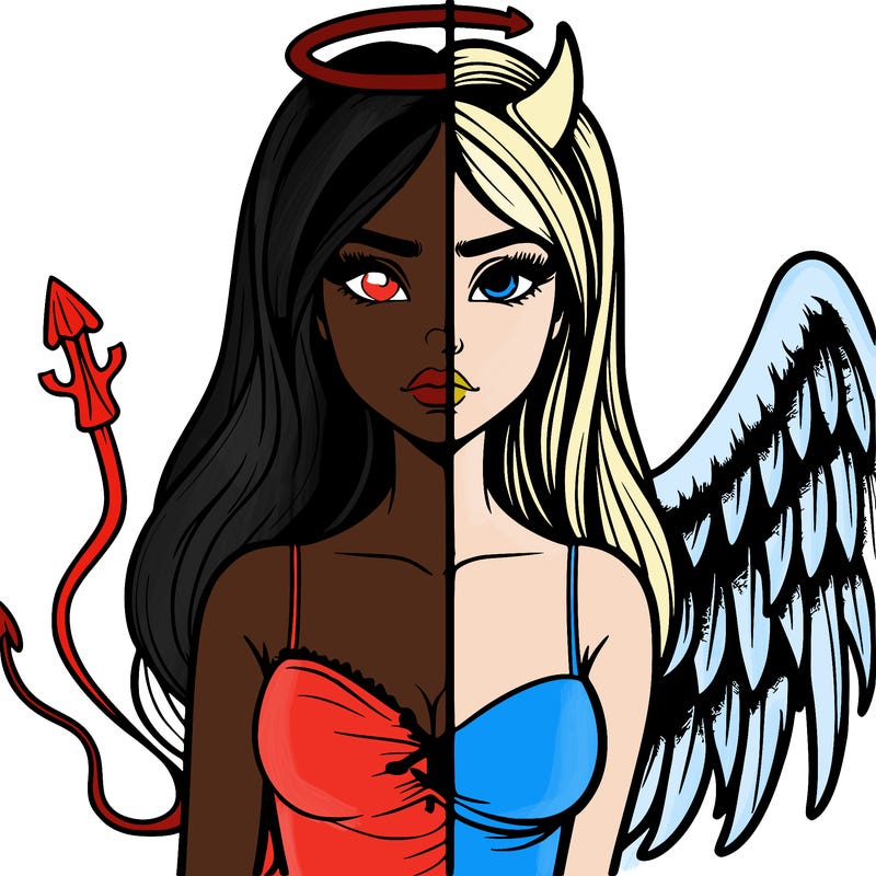 devil vs angel realistic girl