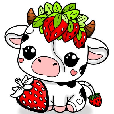 cute strawberry cow