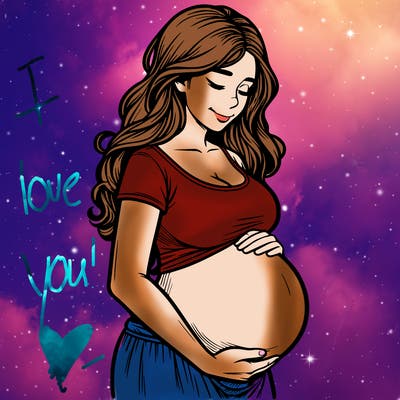 woman heavily pregnant realistic