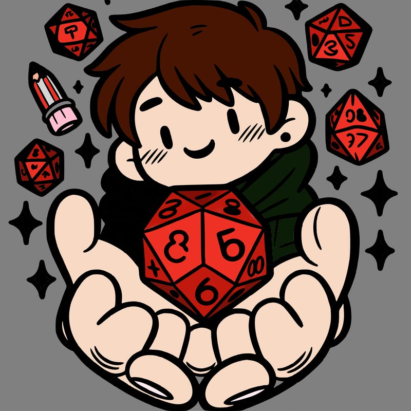 person holding dnd dice