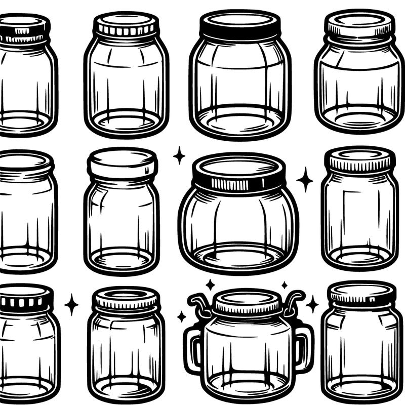 9 empty jars