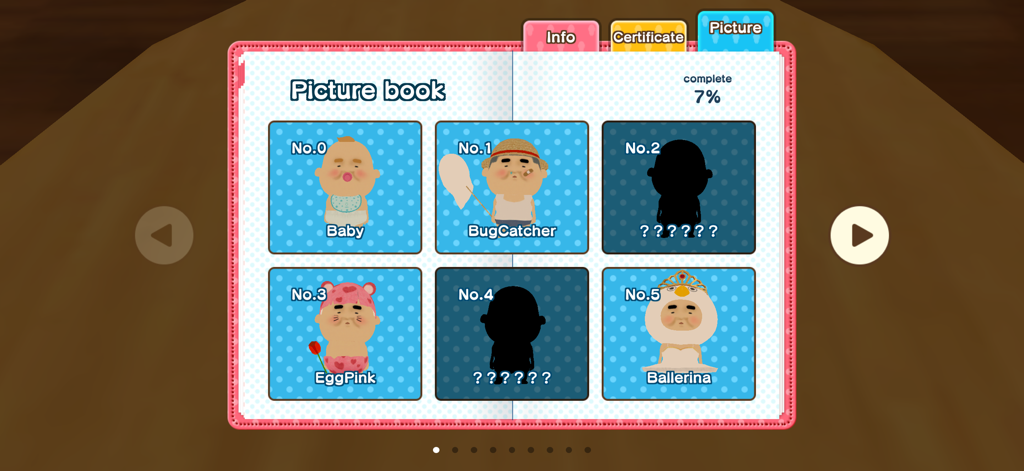 Raising Ojipockle - Raising Ojipockle character collection screen showing different fairy evolutions