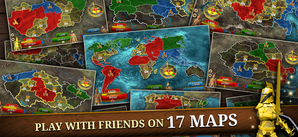 A collection of seventeen territory conquest maps from the Triviador trivia and strategy game.