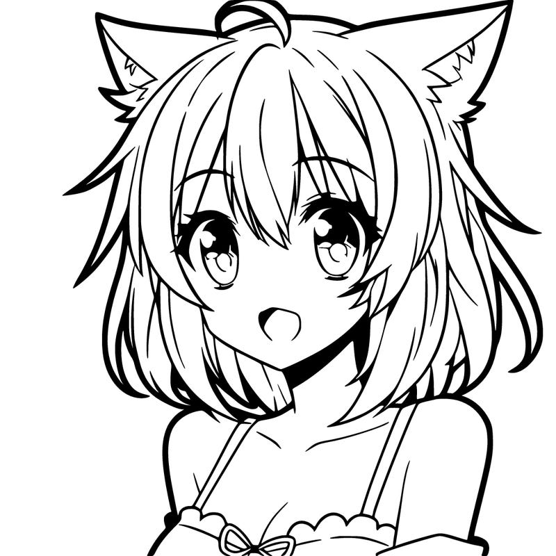 anime girl with cat ears