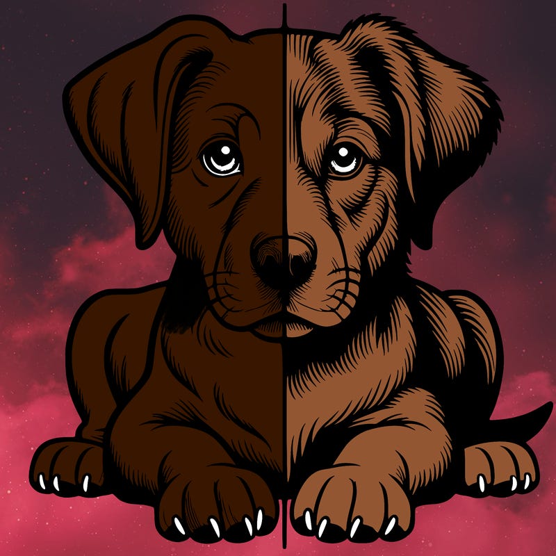 realistic dog split picture