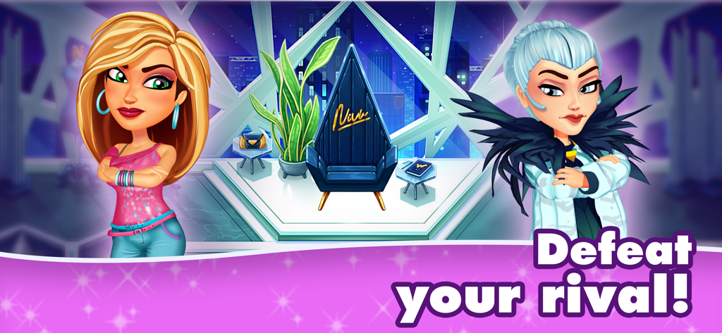 Angela and her fashion rival Noemie in a stylish New York studio