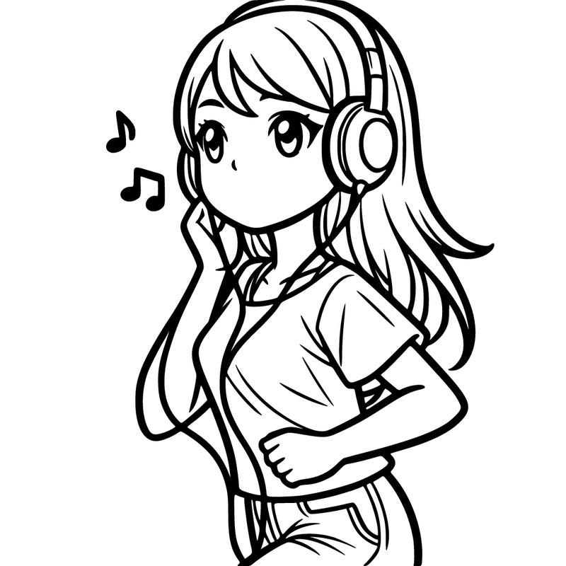 a young woman listening to music while walking