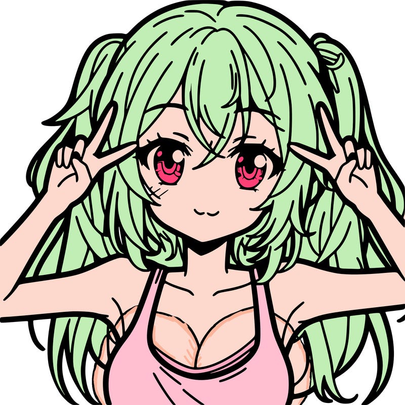 cute anime girl wearing tanktop