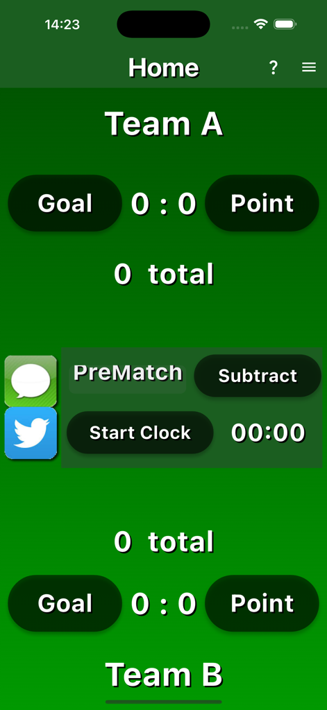 GAA Score - GAA Score app interface showing match scoreboard for two teams with goal and point counters