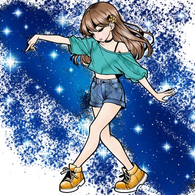 realistic girl danceing