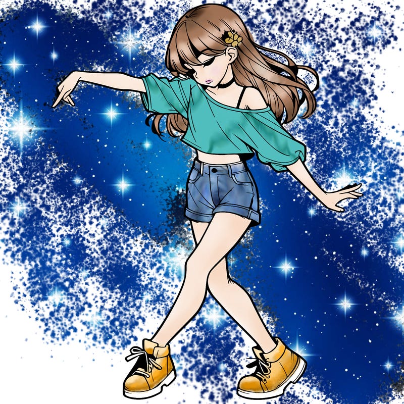 realistic girl danceing