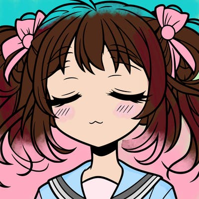 nature anime girl eyes closed