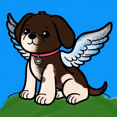 a dog with wings