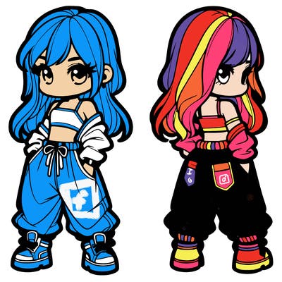 girl in crop top and baggy pants