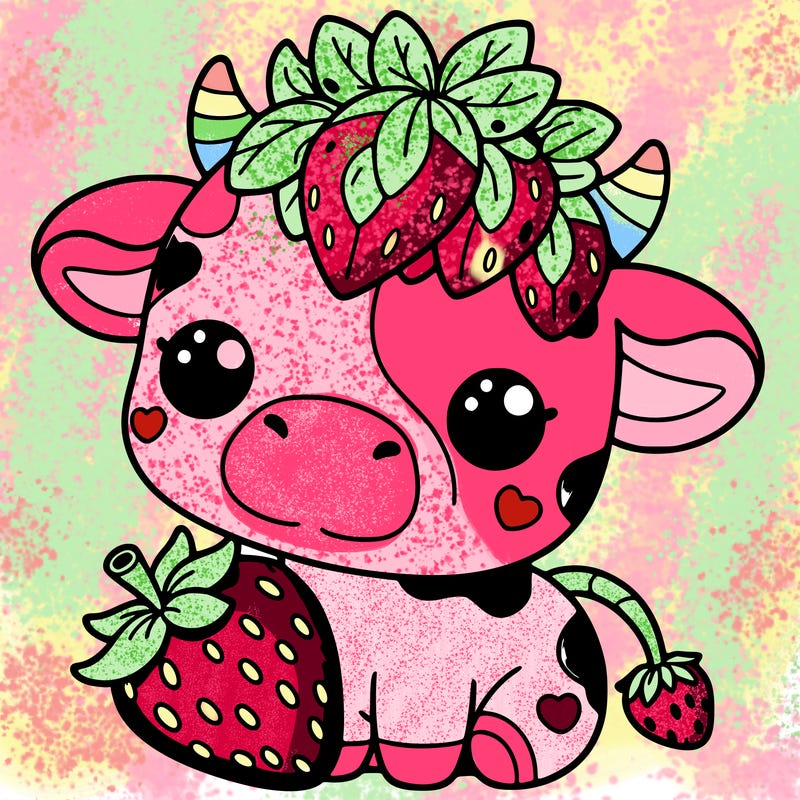 cute strawberry cow