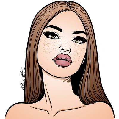realistic woman with full lips