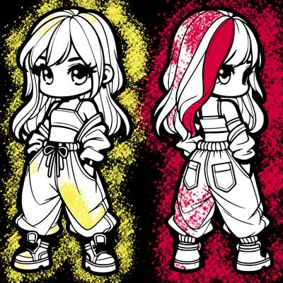 girl in crop top and baggy pants