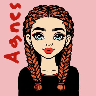 realistic girl with braids