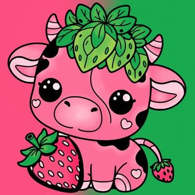 cute strawberry cow