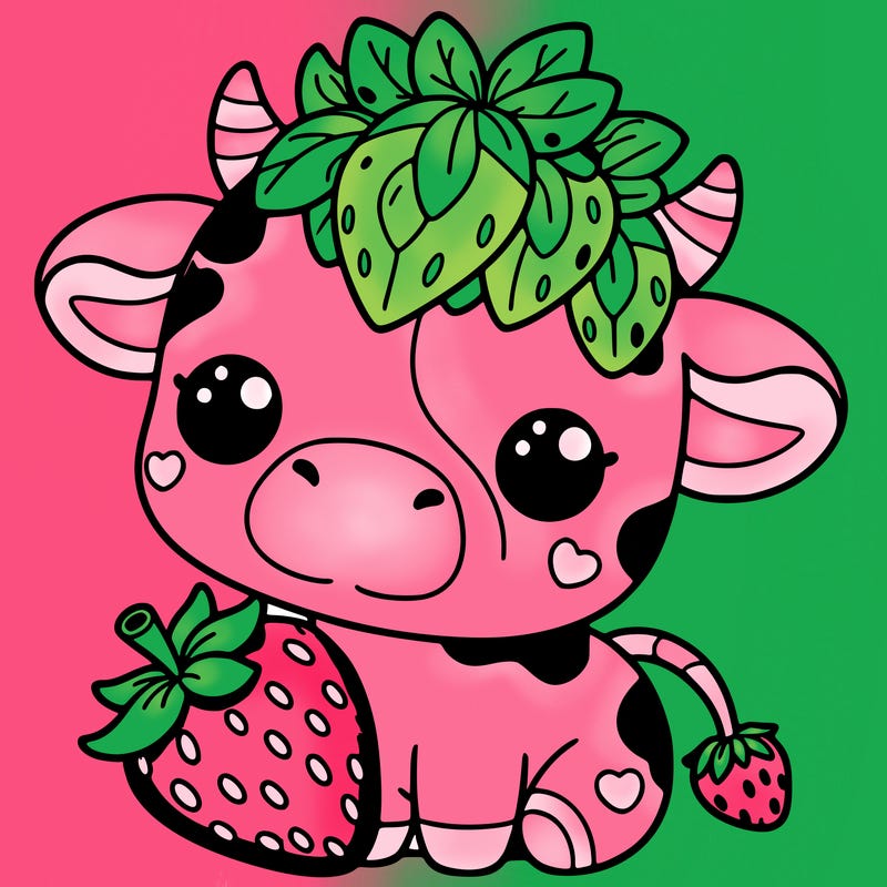 cute strawberry cow