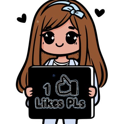 girl holding a sign saying 10 likes pls
