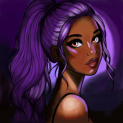 realistic pretty girl with high pony tail