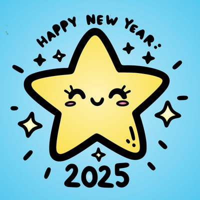 happy new year 2025 star wish