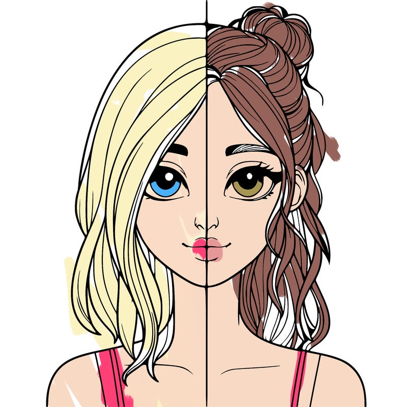 realistic girl split