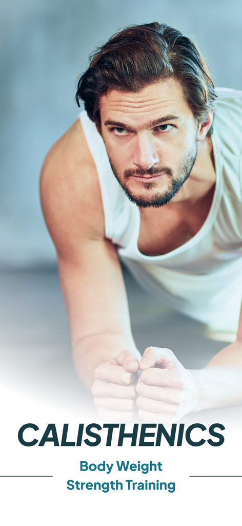 Calisthenics workout challenge - Un hombre realizando una plancha como ejercicio de entrenamiento de fuerza con peso corporal de calistenia.